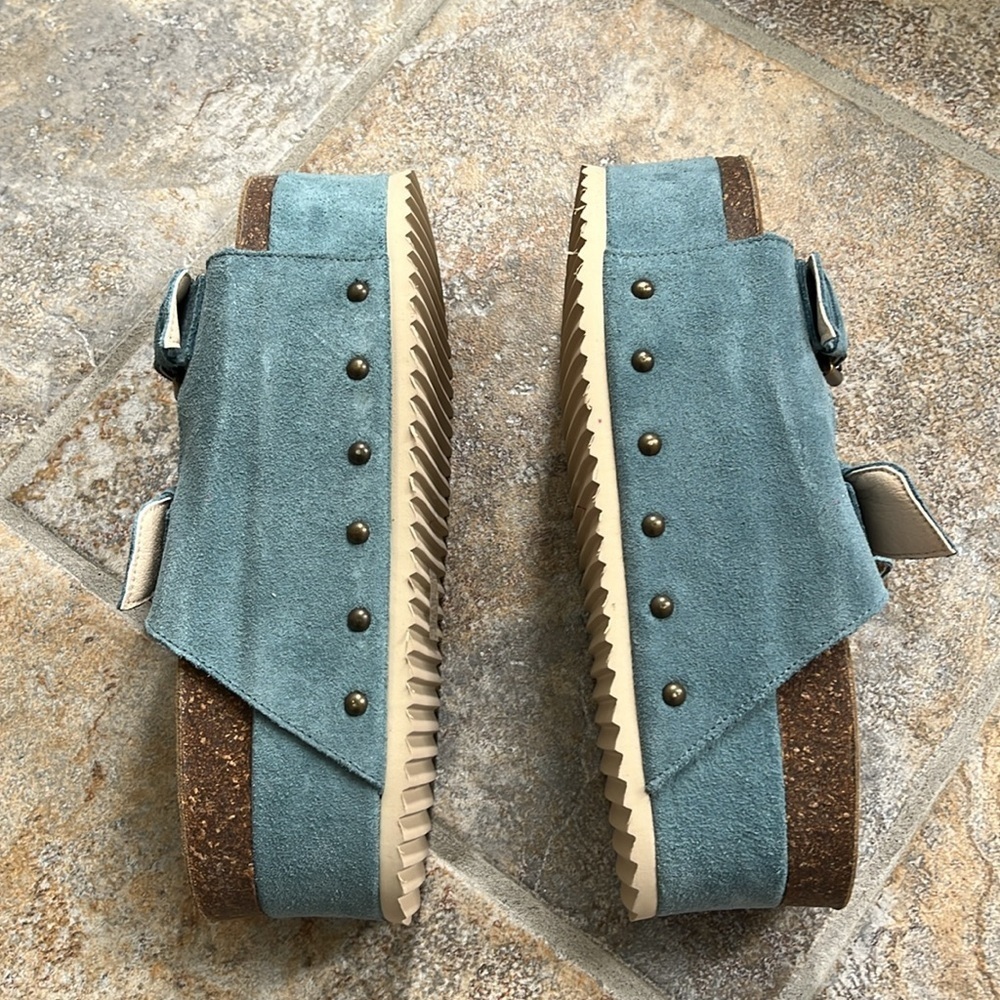 Free People x Intentionally Blank Rule Breaker Suede Platform Sandals Size 9 NIB - Picture 6 of 11